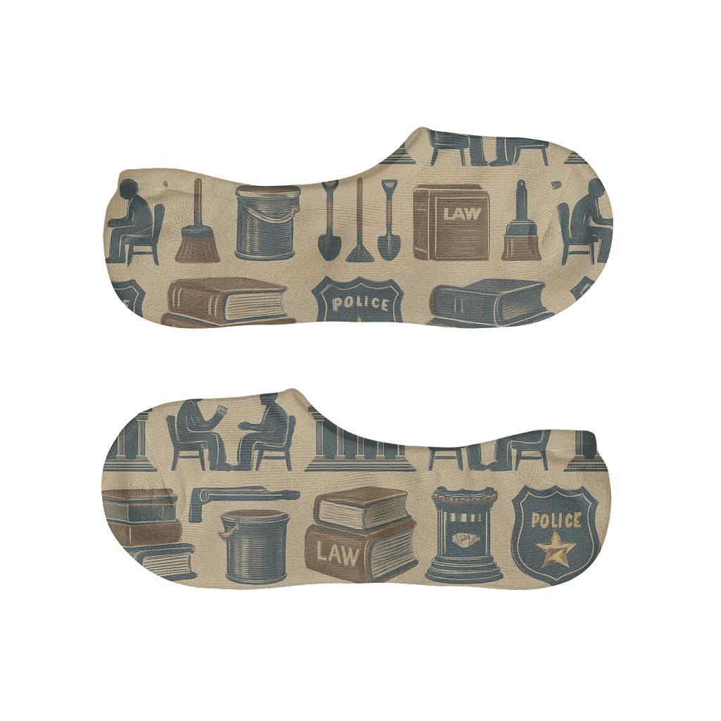 Courtroom Bands With Probation Officer Community Collage personalized no-show socks