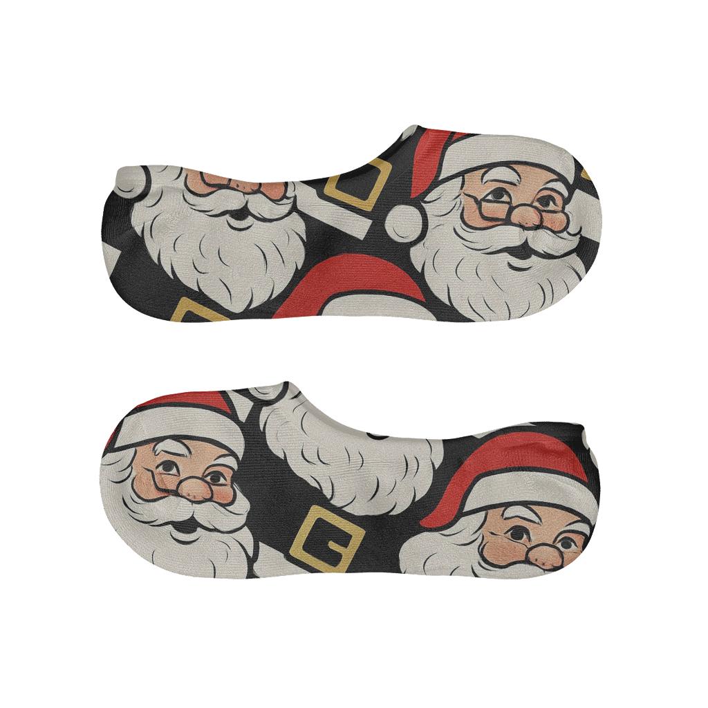 Pop Art Collage Santa Face Tessellation comfortable invisible socks