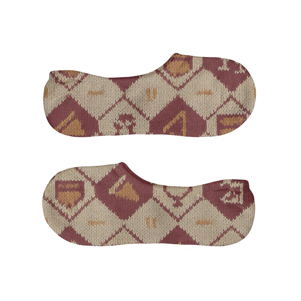 Apron Pocket Tessellation Waiter Knit Illusion anti-slip no-show socks