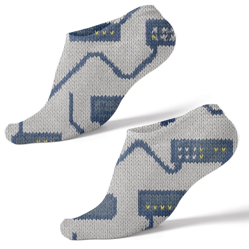 Knitted Grid Network Administrator Blueprint soft everyday ankle socks