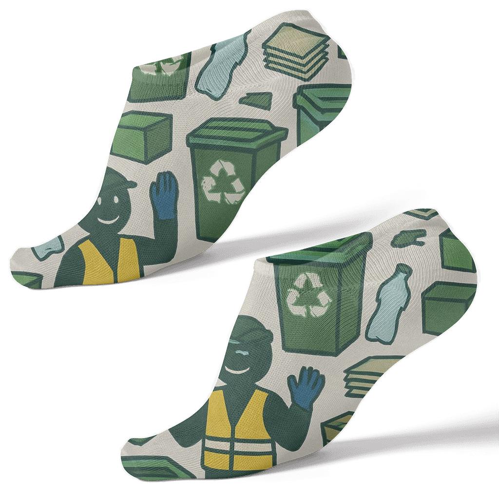 Recycling Plant Worker Sorting Crew Tessellation soft everyday ankle socks