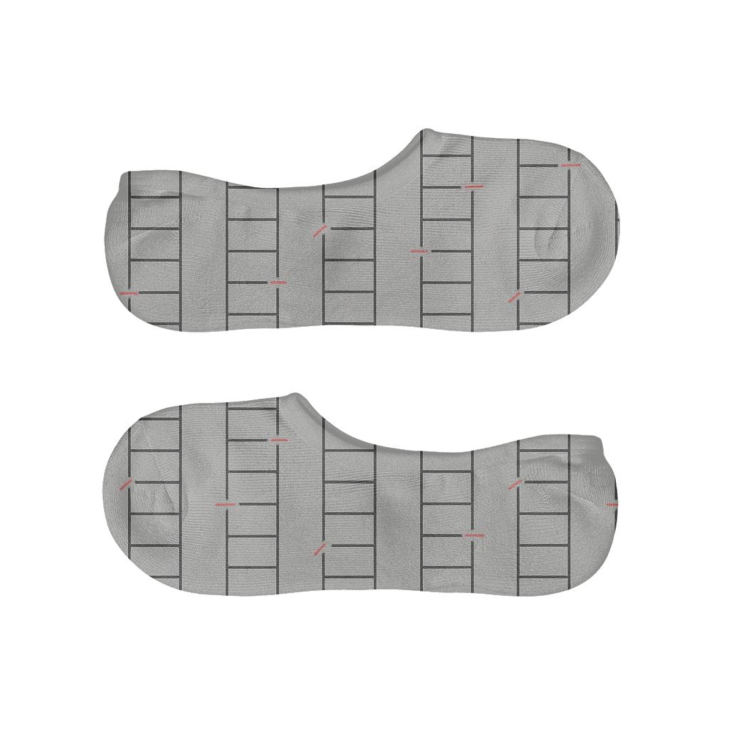Ladder Line Shift designer print no-show socks