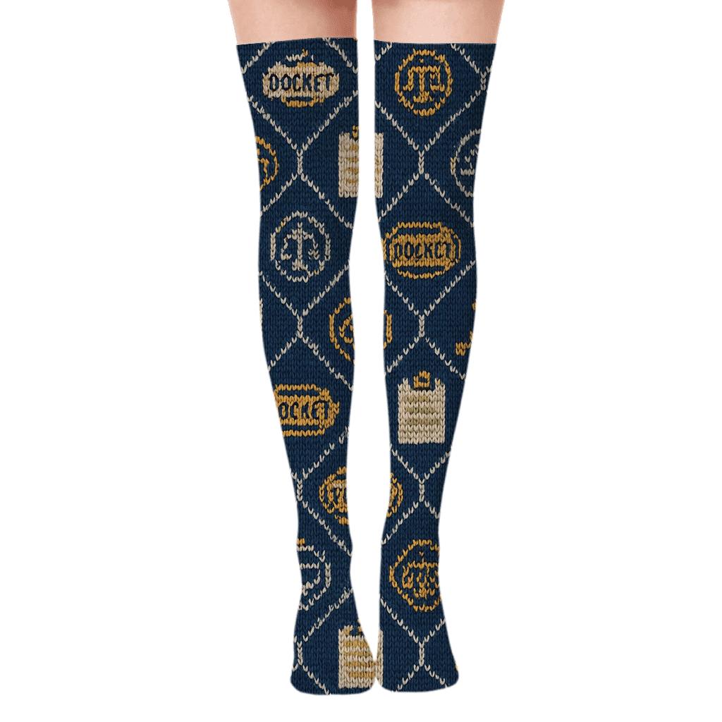Knitted Docket Tiles For Court Clerk soft everyday over-the-knee socks