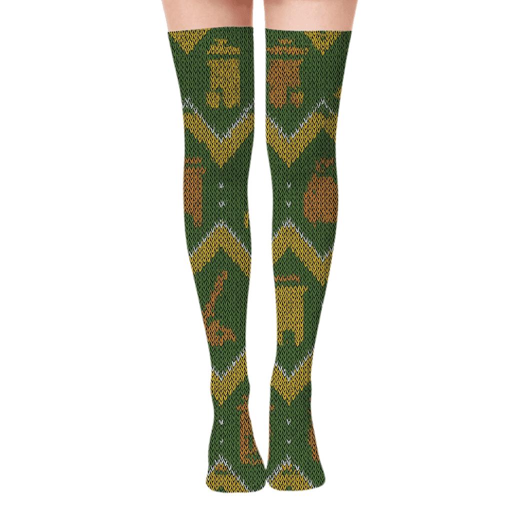 Garbage Collector Knit Illusion Chevron Cleanup Bands personalized over-the-knee socks