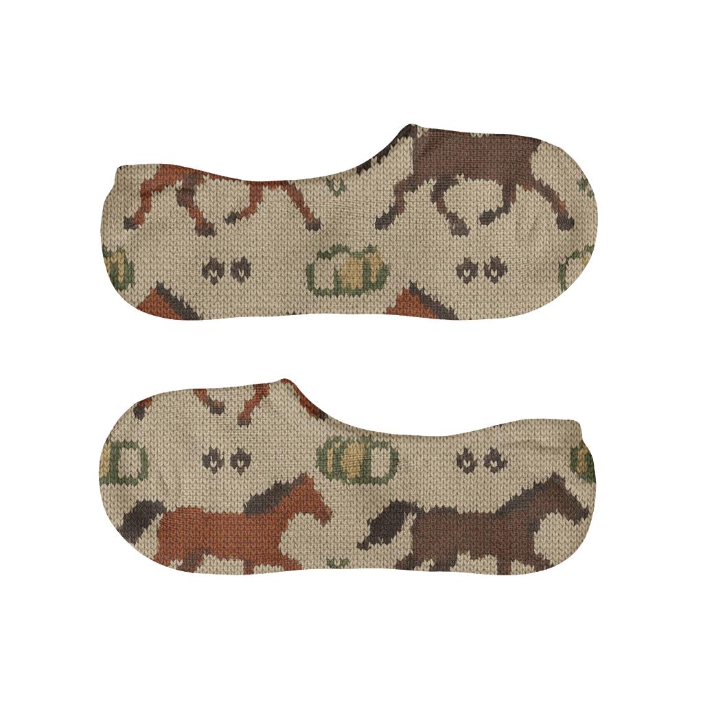 Knitted Pasture Illusion Horse Parade soft cotton no-show socks