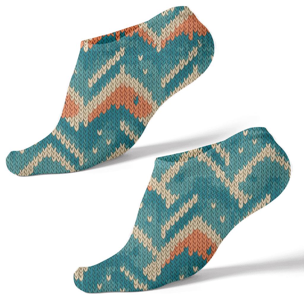Koi Scale Chevron Fish Knit Illusion custom ankle socks