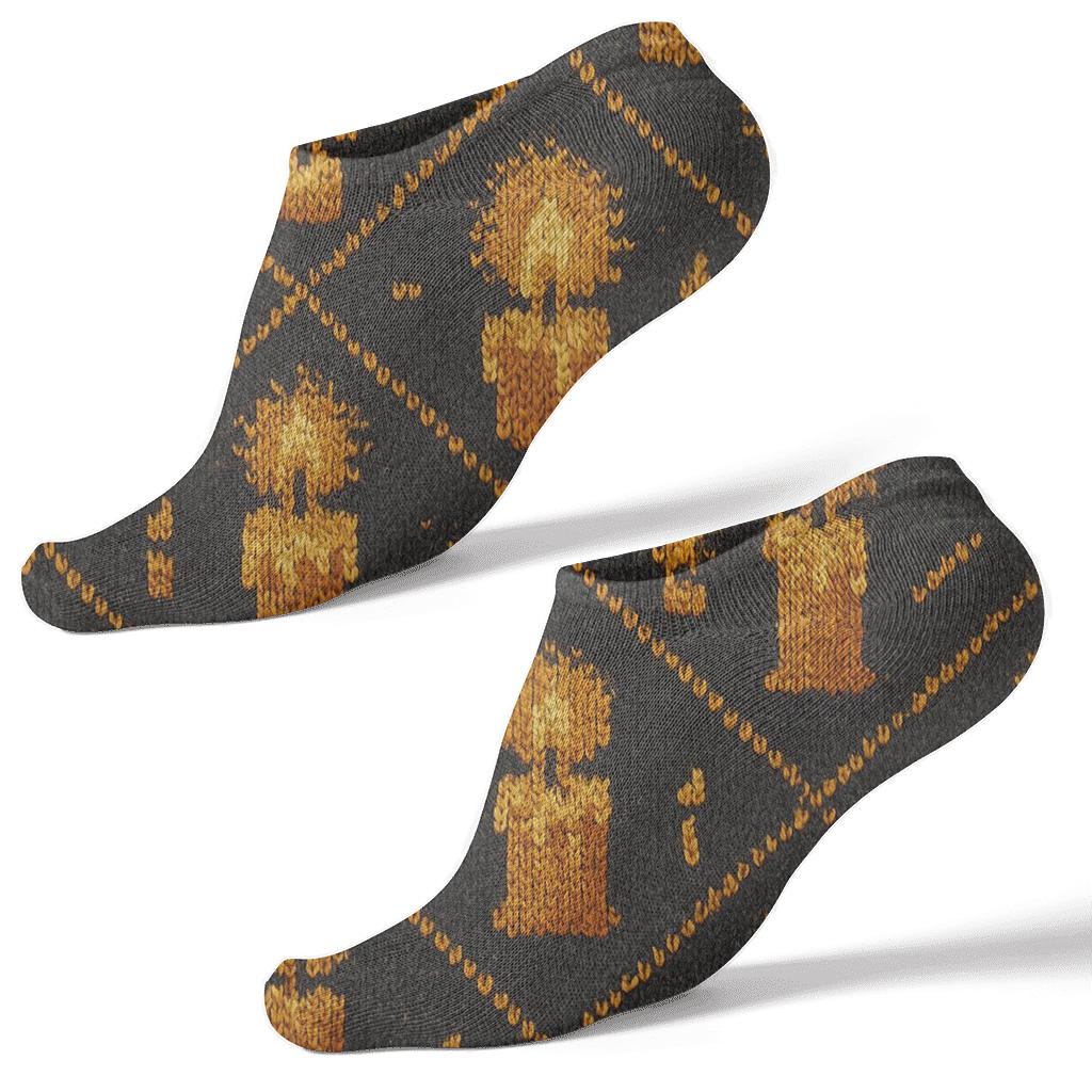 Knitted Illusion Candle Flame Fair Isle stylish athletic ankle socks