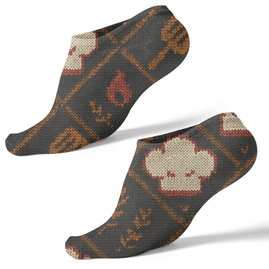 Knitted Illusion Chef Hat Lattice custom ankle socks