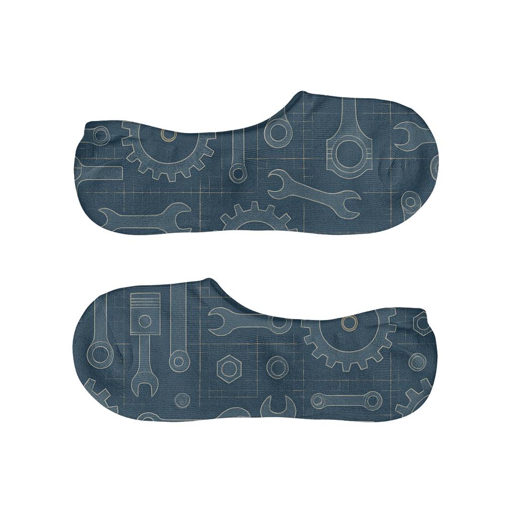 Blueprint Lattice Mechanic Study anti-slip no-show socks