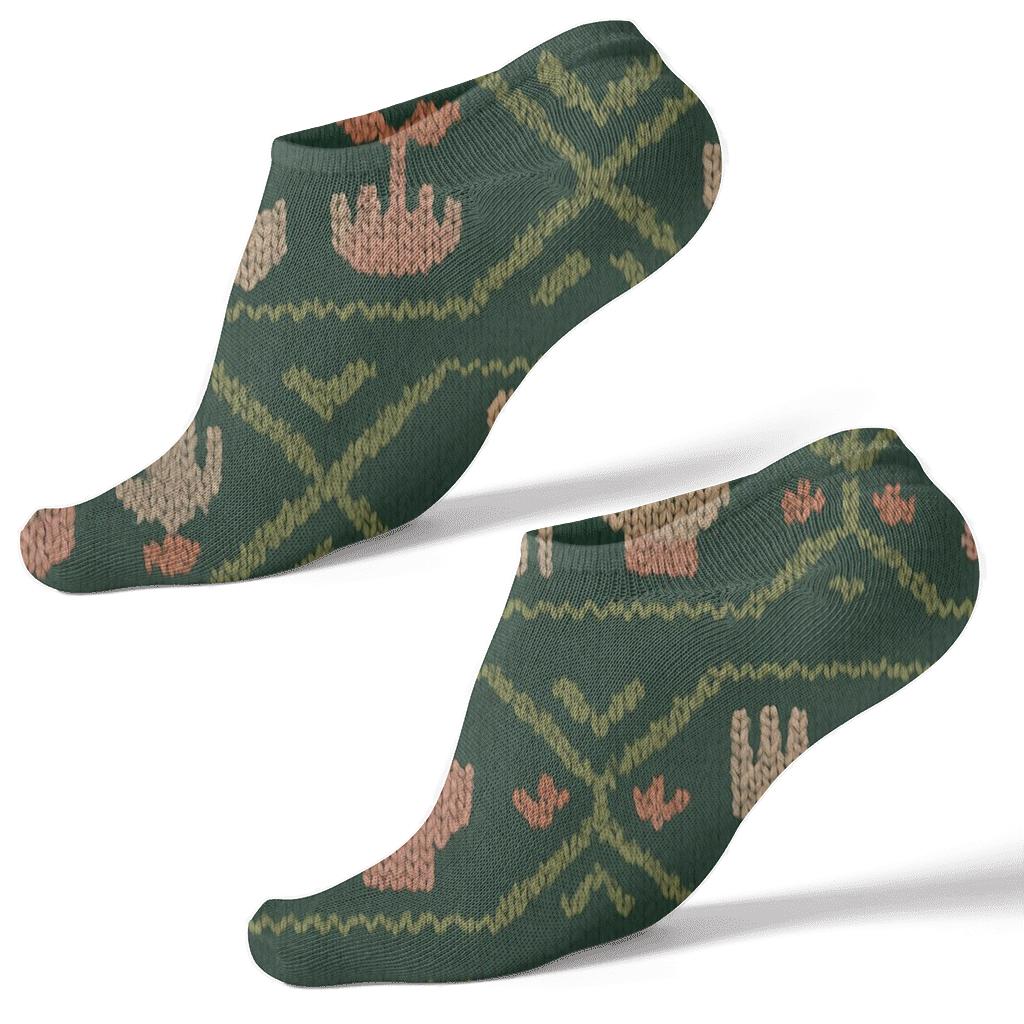 Gardener Trellis Band Tool Knit Illusion trendy patterned ankle socks