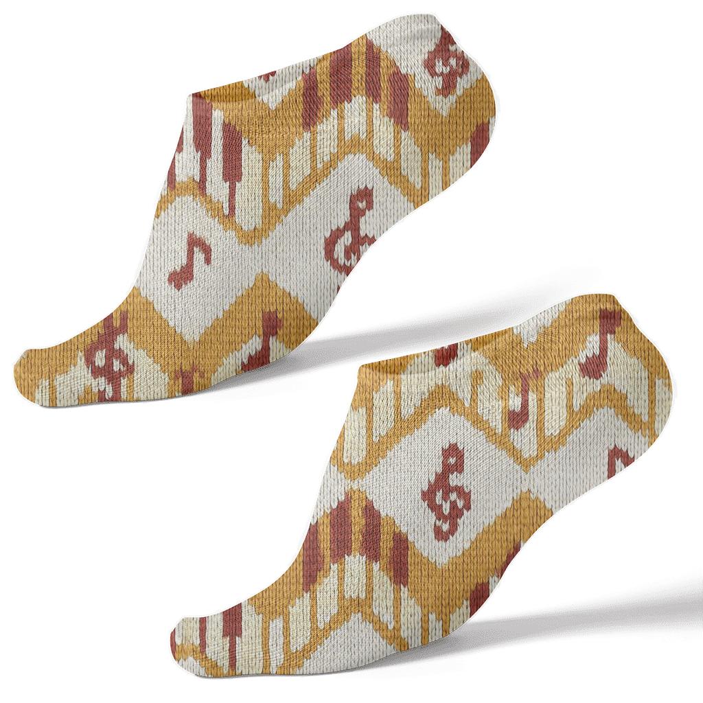 Piano Key Chevron With Musician Motifs soft everyday ankle socks