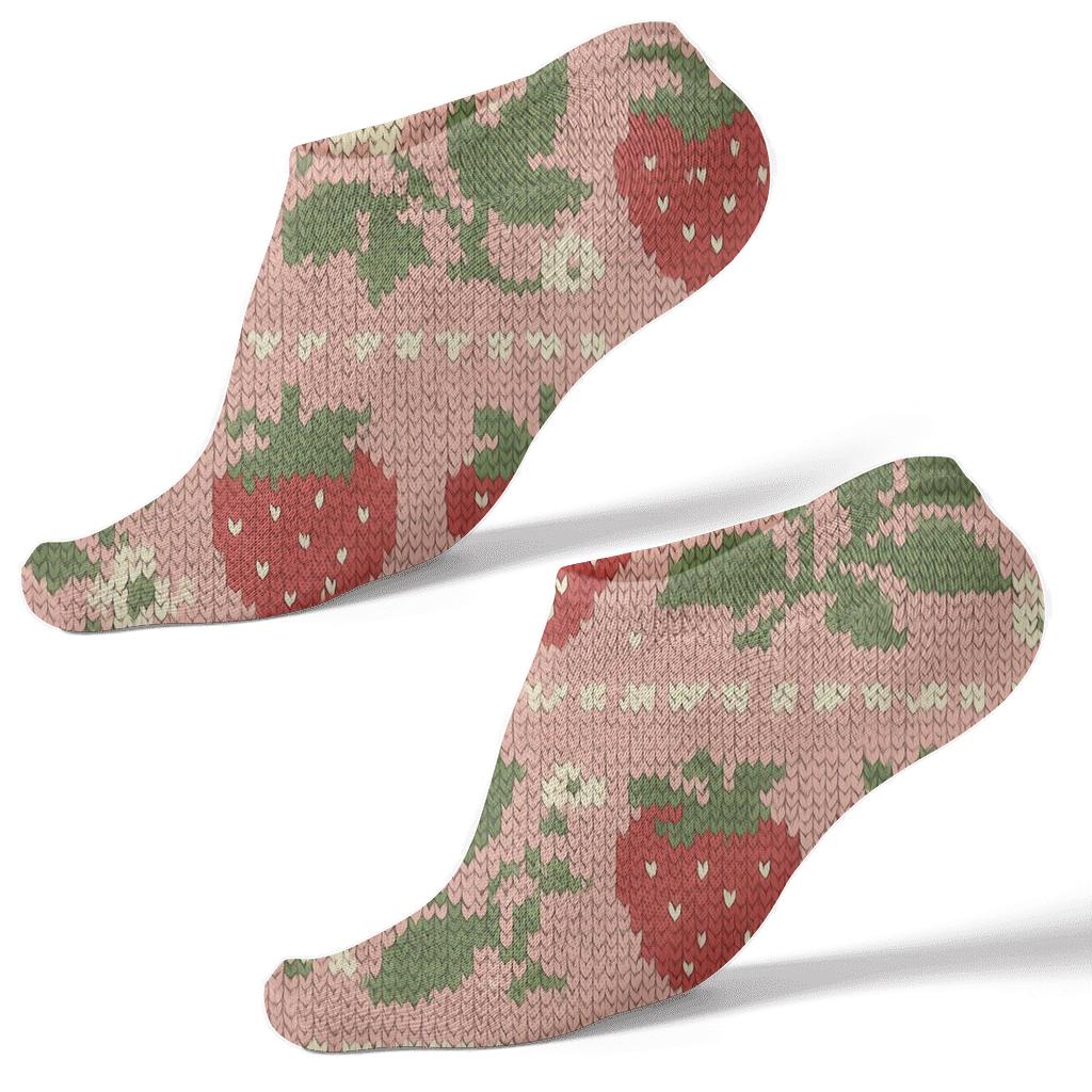 Knitted Strawberry Field Wrap In Soft Pink And Cream custom ankle socks