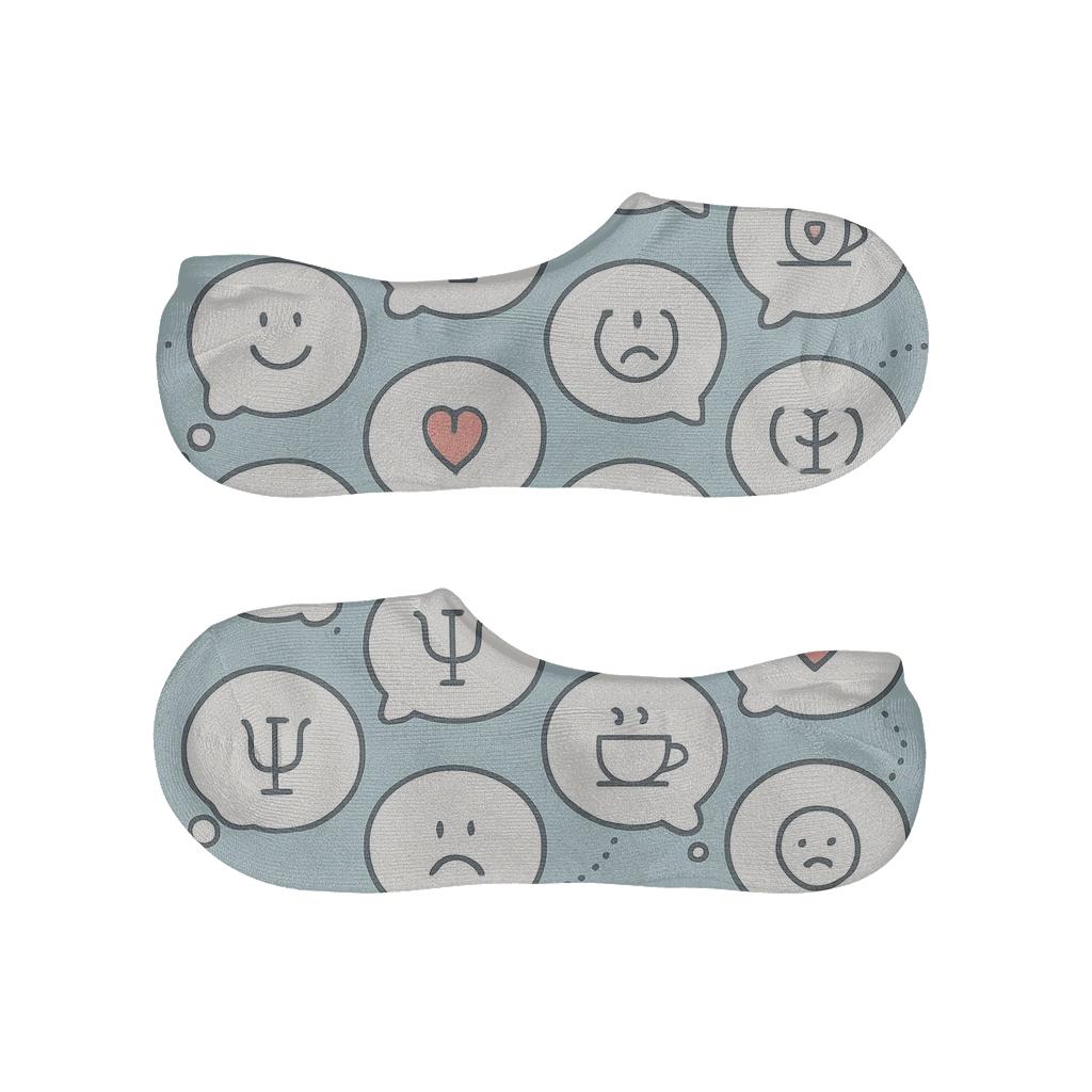 Thought Bubble Grid With Psychologist Notes soft cotton no-show socks