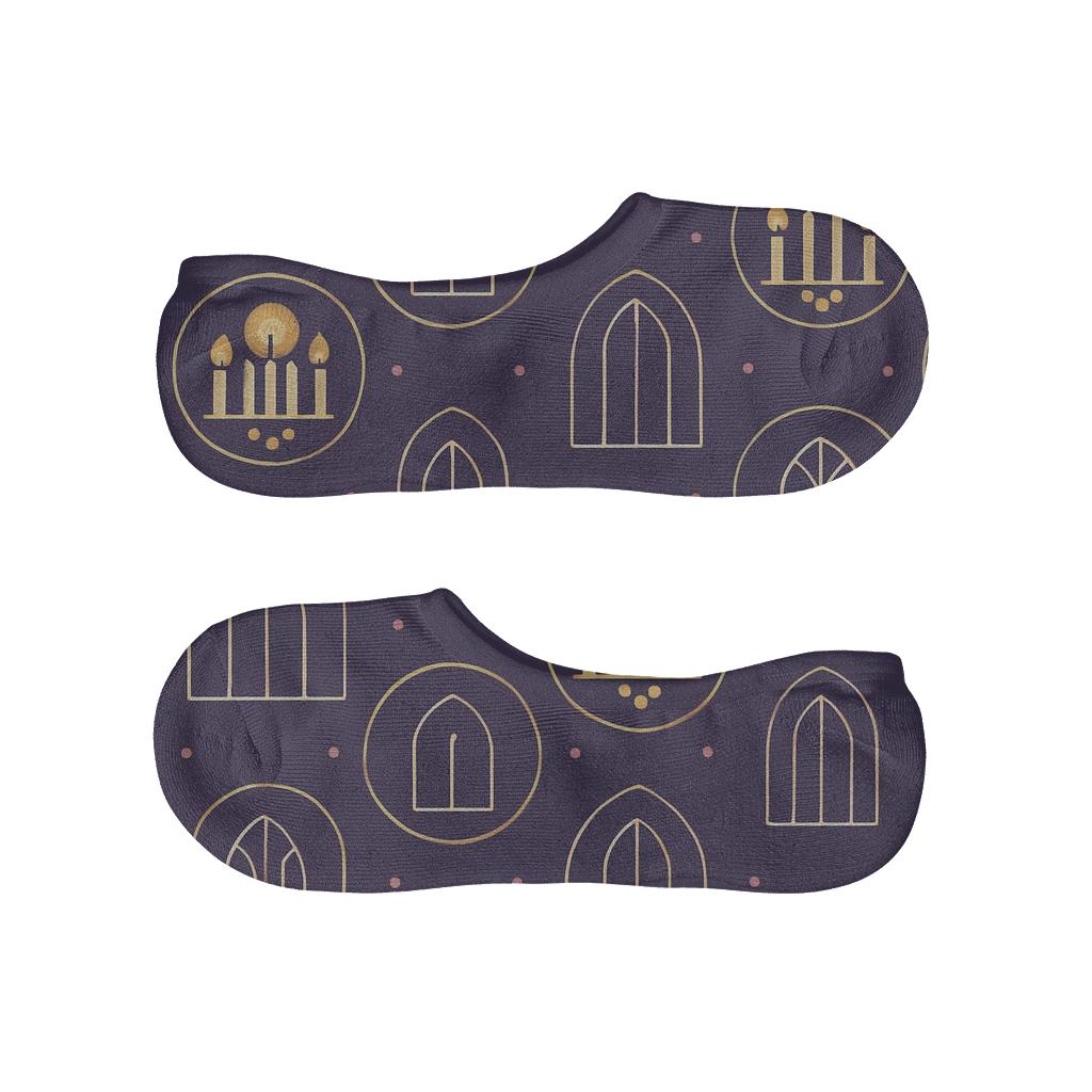 Candlelight Medallions With Advent Wreath personalized invisible socks