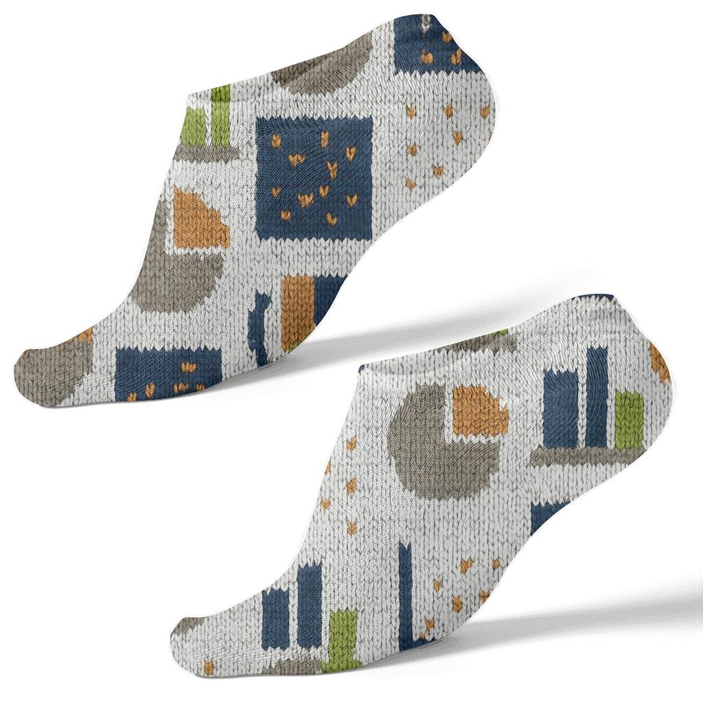 Infographic Knit Tiling For Data Analyst premium sports ankle socks