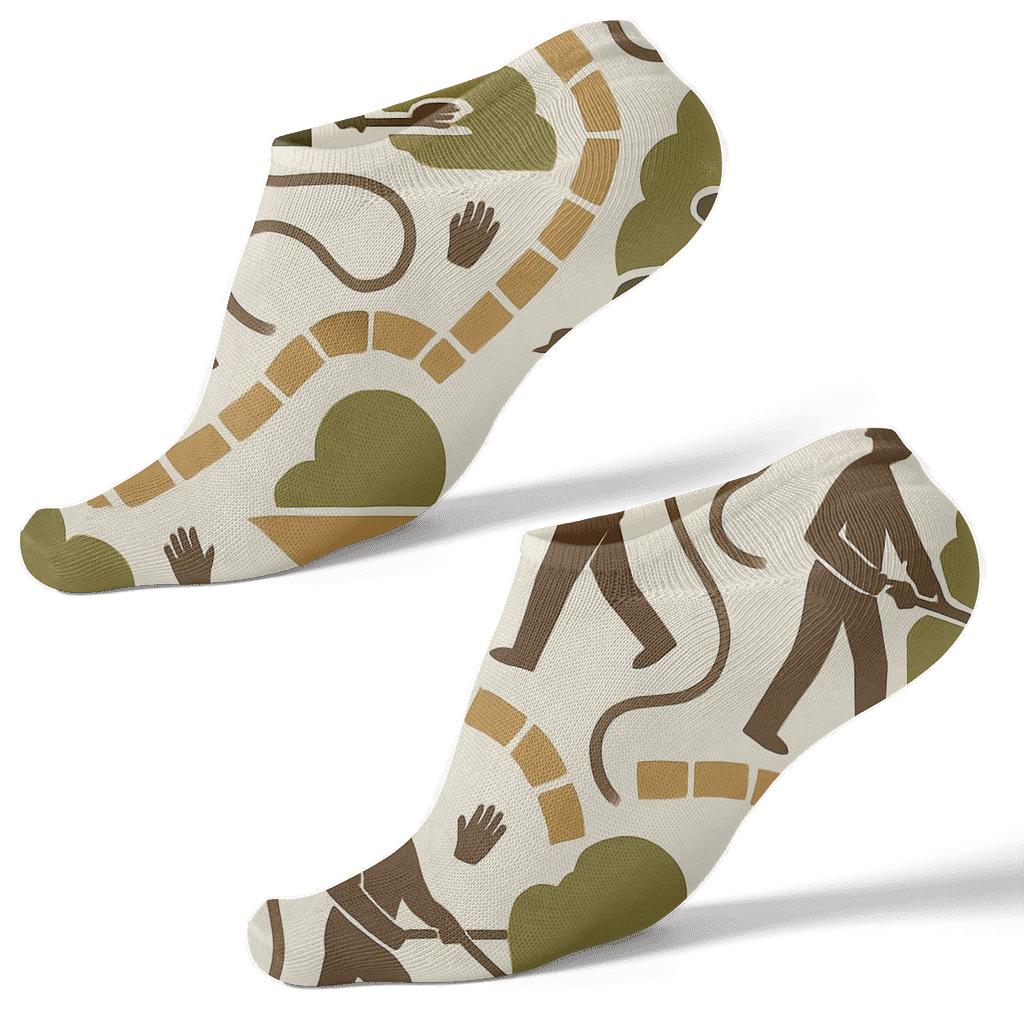 Garden Path Geometry With Groundskeeper Silhouettes premium sports ankle socks