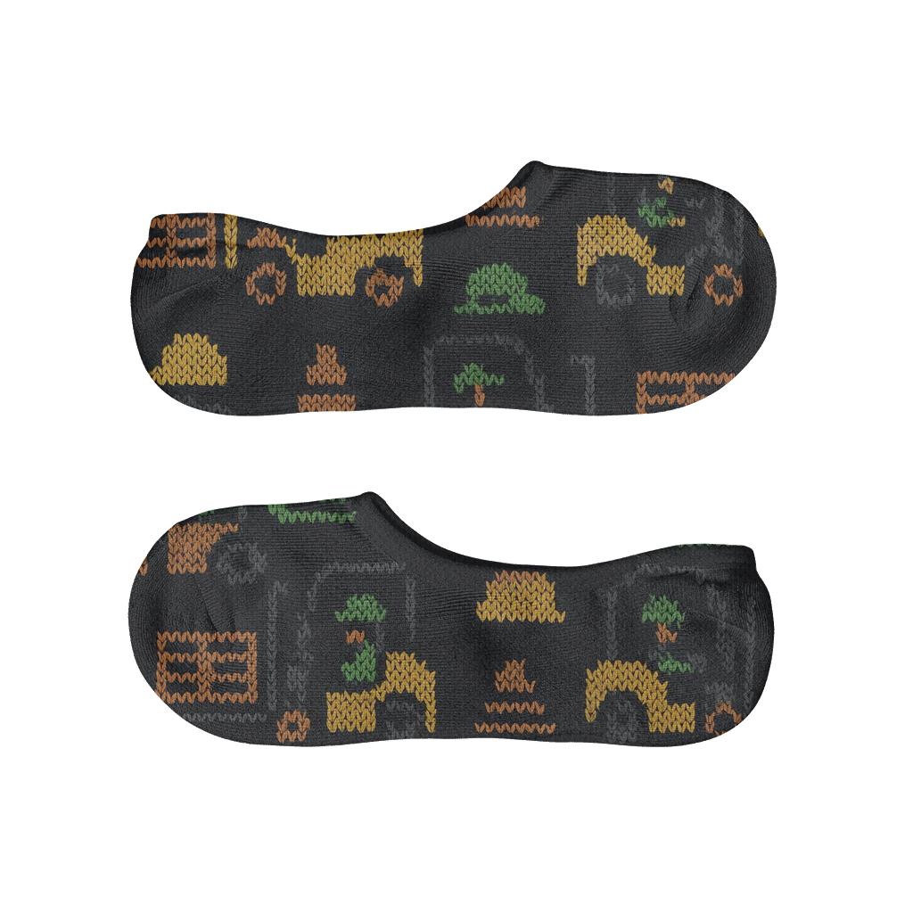 Knitted Warehouse Rhythm Forklift Operator Pattern designer print no-show socks