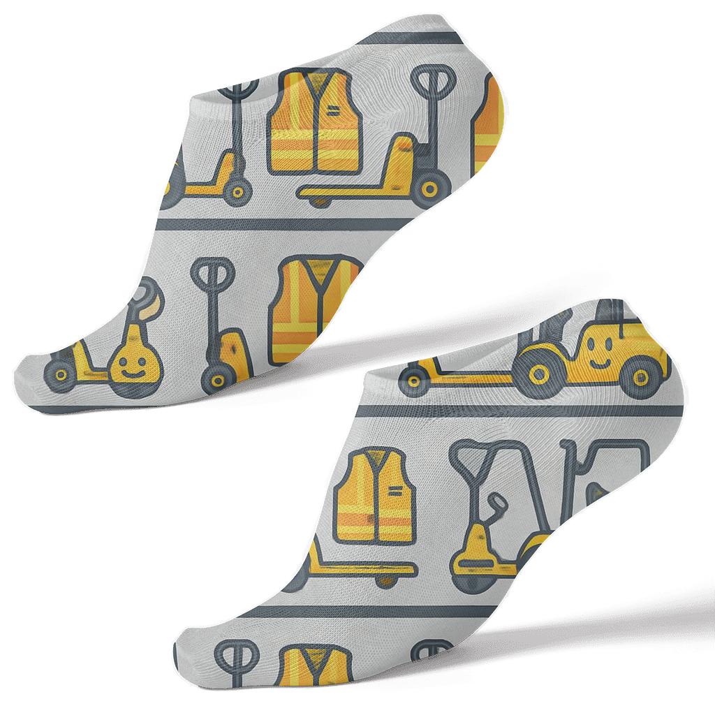 Forklift Parade Warehouse Worker Pattern Bands custom ankle socks