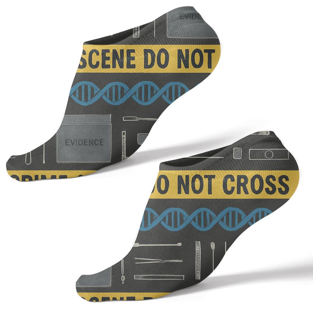 Evidence Collage Pattern, Forensic Scientist Edition soft everyday ankle socks