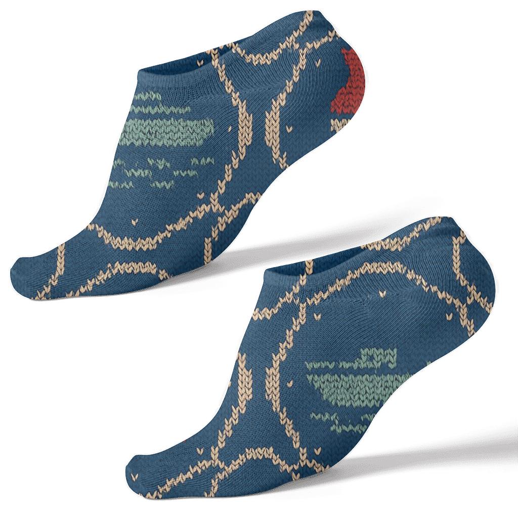 Coast Guard Officer Rescue Quilt Tessellation trendy patterned ankle socks