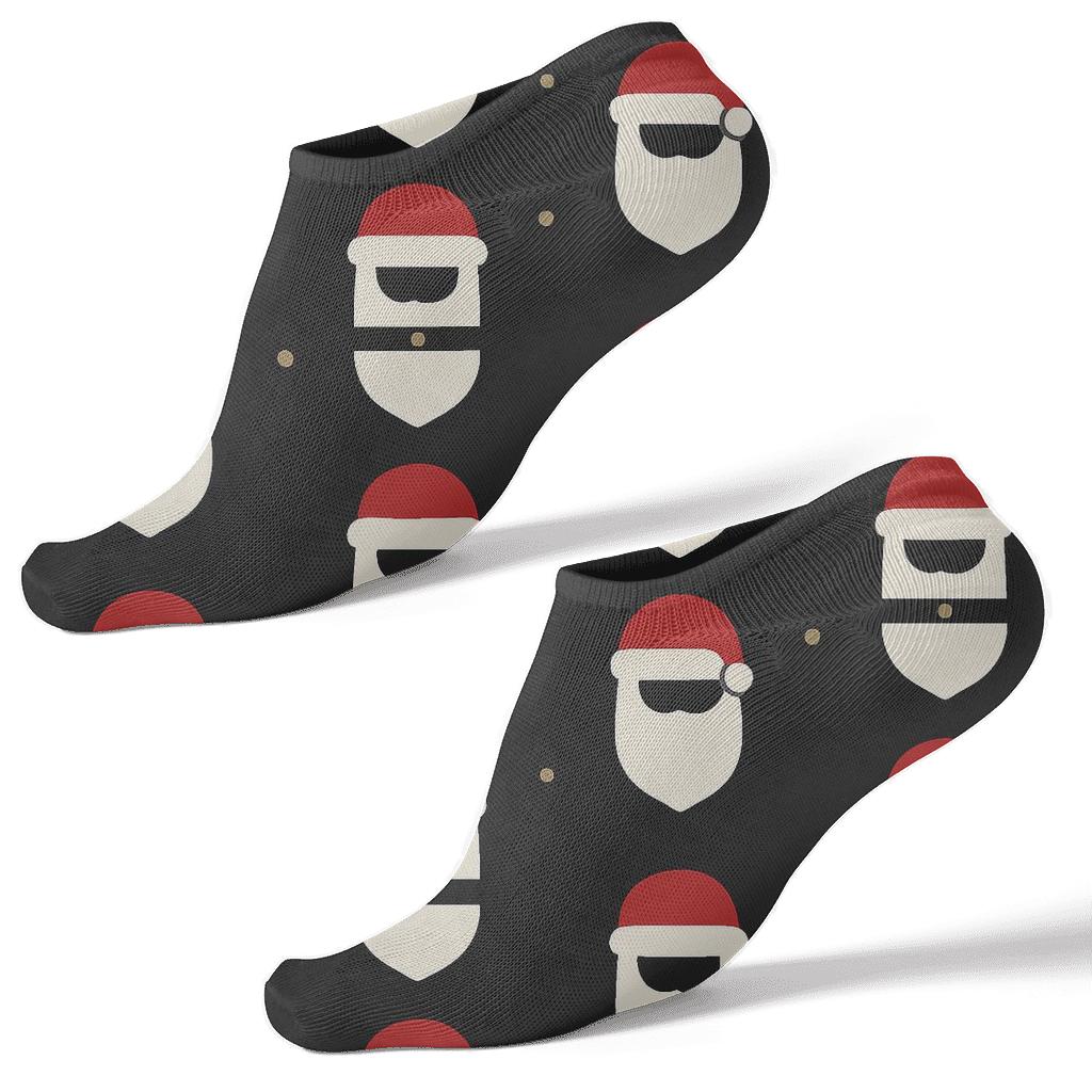 Santa Minimalist Face Lattice unique graphic ankle socks