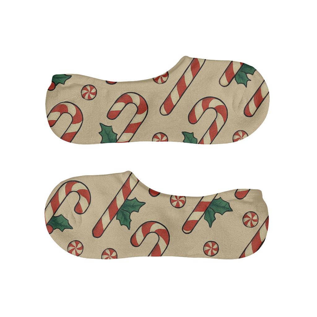 Candy Cane Lattice Holiday Edition comfortable low-cut socks