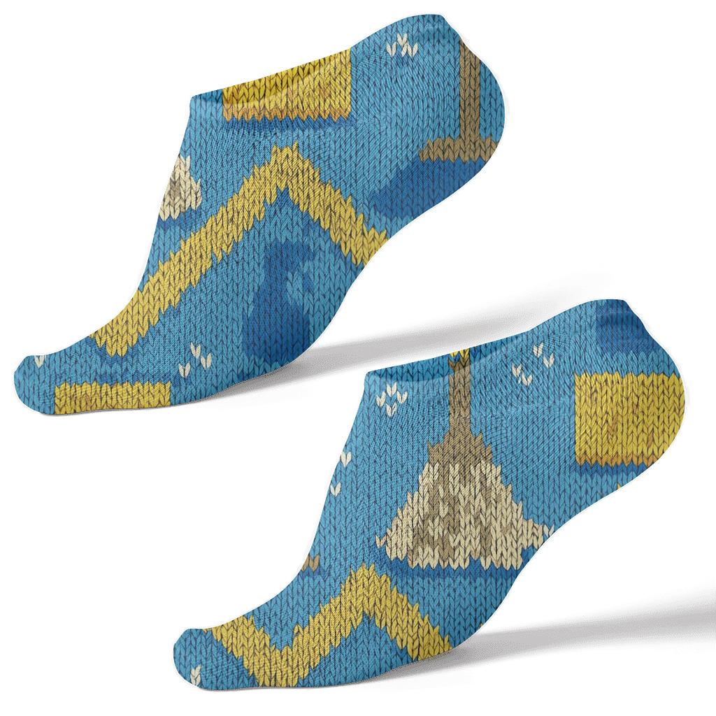 Janitor Knitted Mop Chevron Grid soft everyday ankle socks