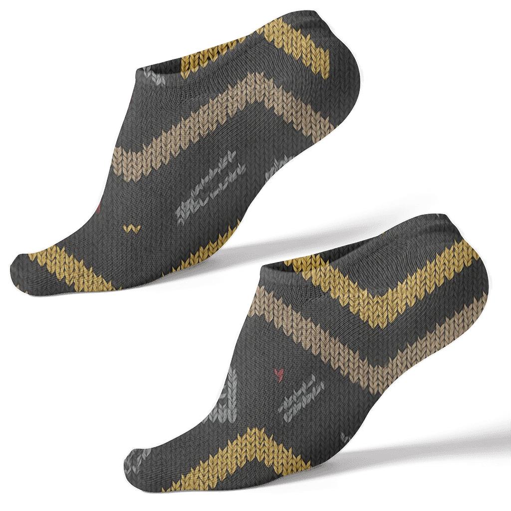 Crime Scene Investigator Tape Band Knit Illusion trendy patterned ankle socks