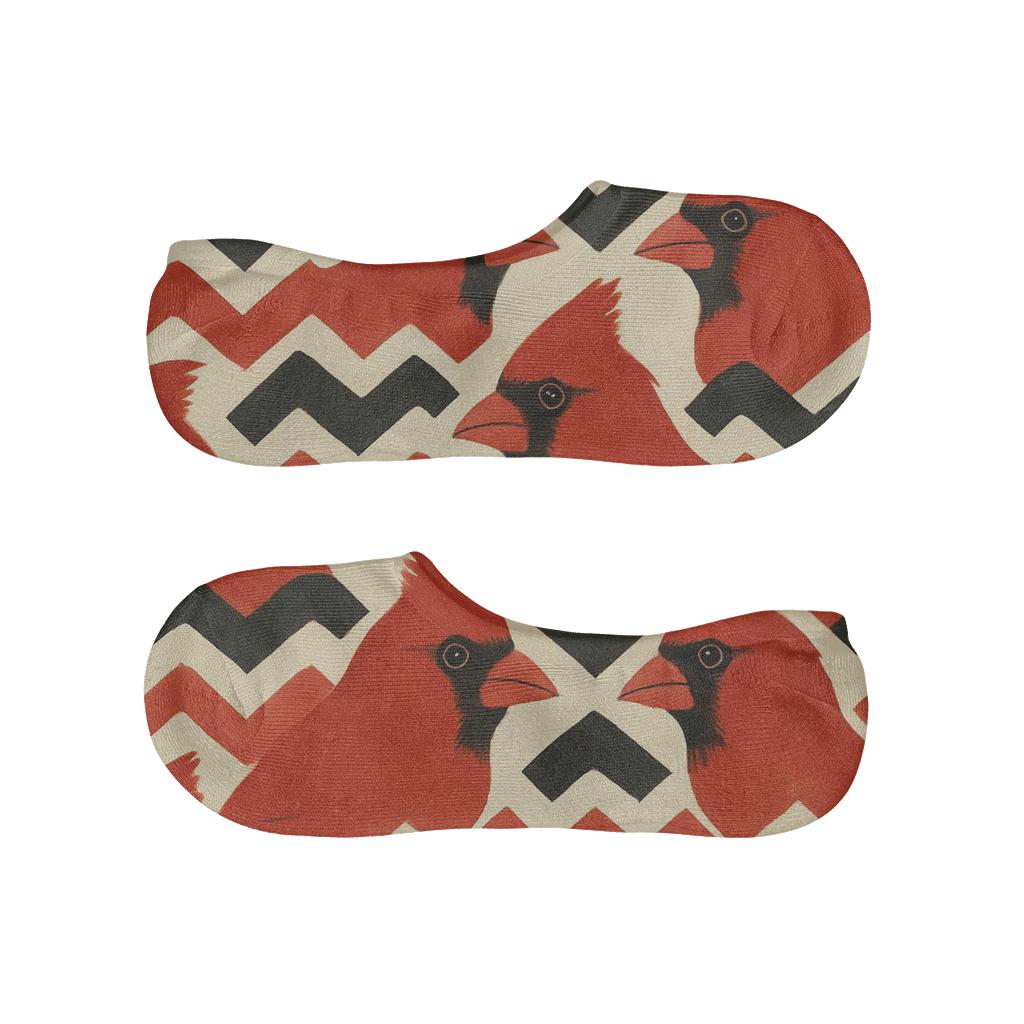 Cardinal Crest Chevron On Warm Ivory Background unique hidden socks