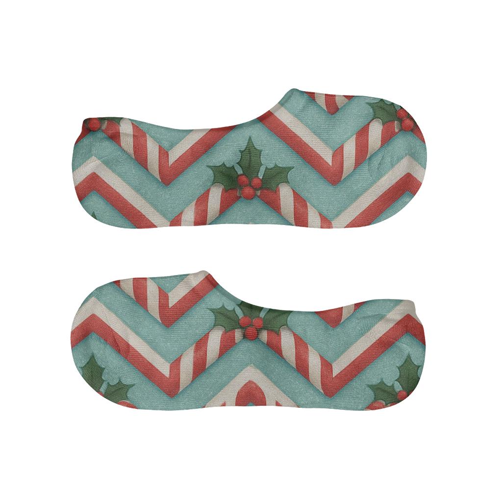 Candy Canes Chevron Bands In Icy Blue comfortable low-cut socks