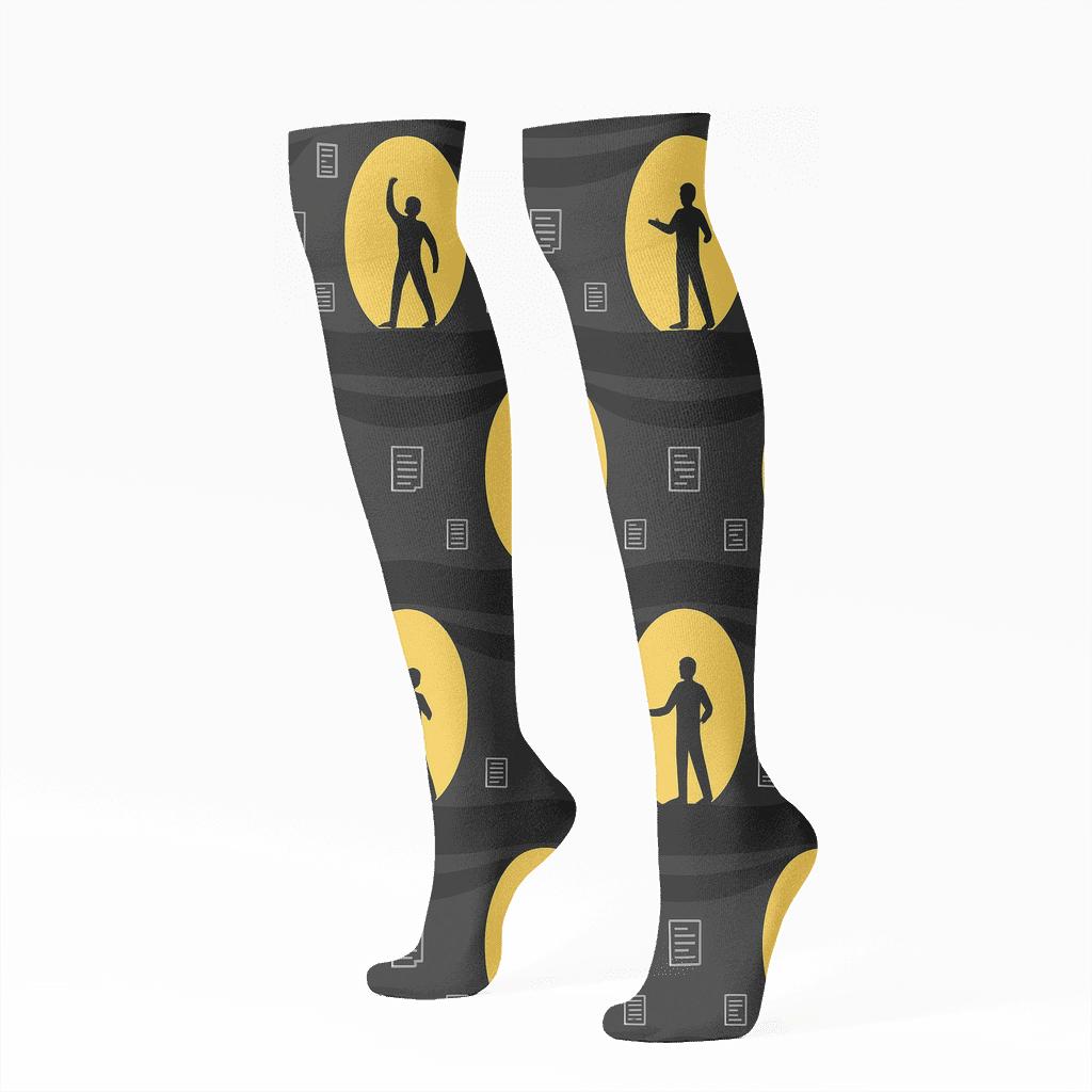 Spotlight Bands With Actor Silhouette Parade custom knee-high socks