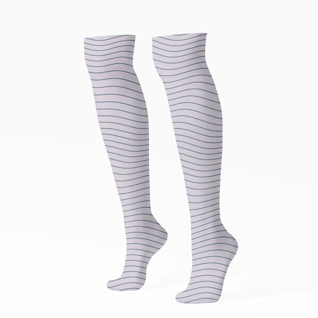 Soft Moire Ribbon Drift unique graphic knee-high socks