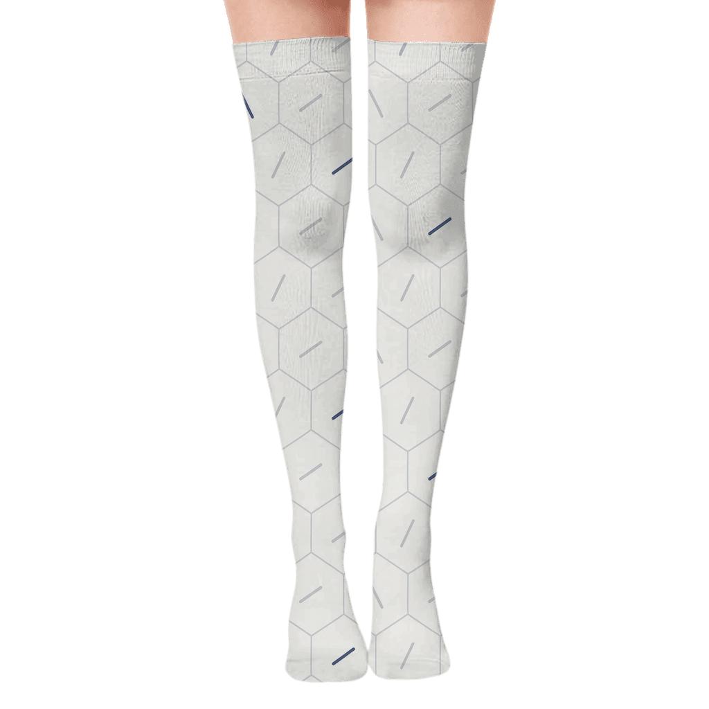 Quiet Hex Dash Weave stylish fashion over-the-knee socks