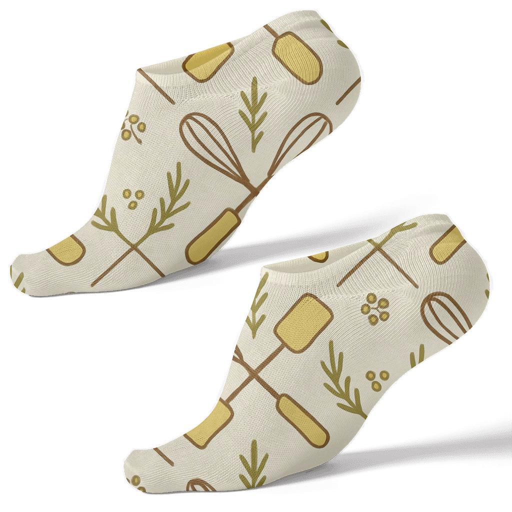 Whisk And Herb Lattice Pattern For Cook comfortable cotton ankle socks