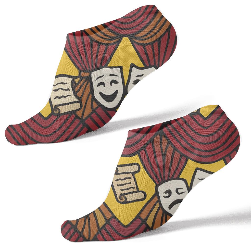 Curtain Chevron With Actor Script Motifs comfortable cotton ankle socks