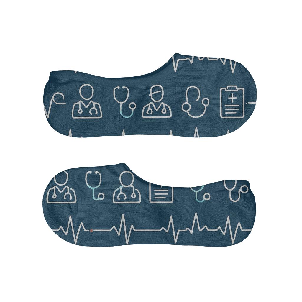 Heartbeat Bands With Doctor Icons comfortable invisible socks