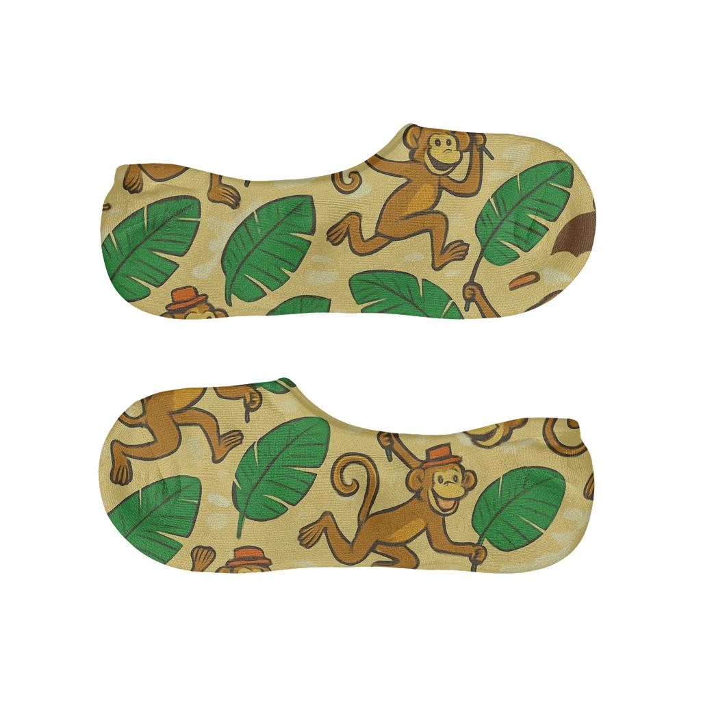 Tropical Canopy Parade With Monkey Motifs personalized invisible socks