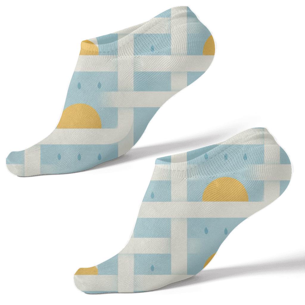 Clouds Stratus Lattice On Soft Sky Blue personalized ankle socks