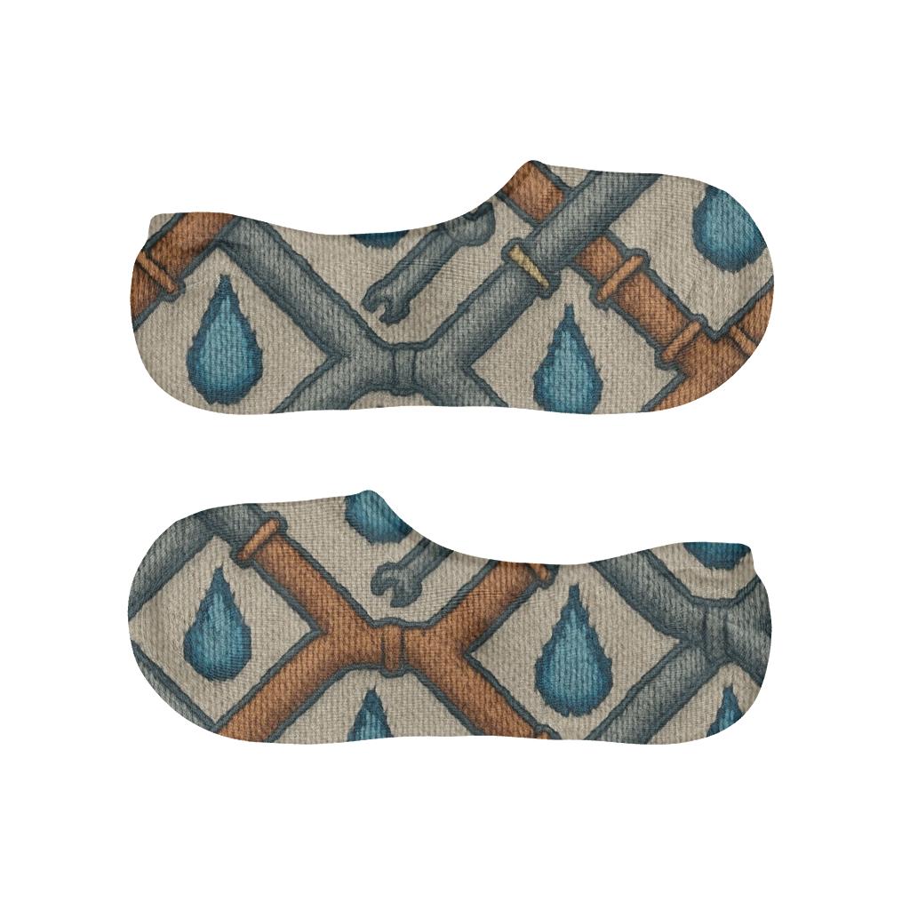 Pipe Lattice Knit Illusion, Plumber Edition breathable no-show socks