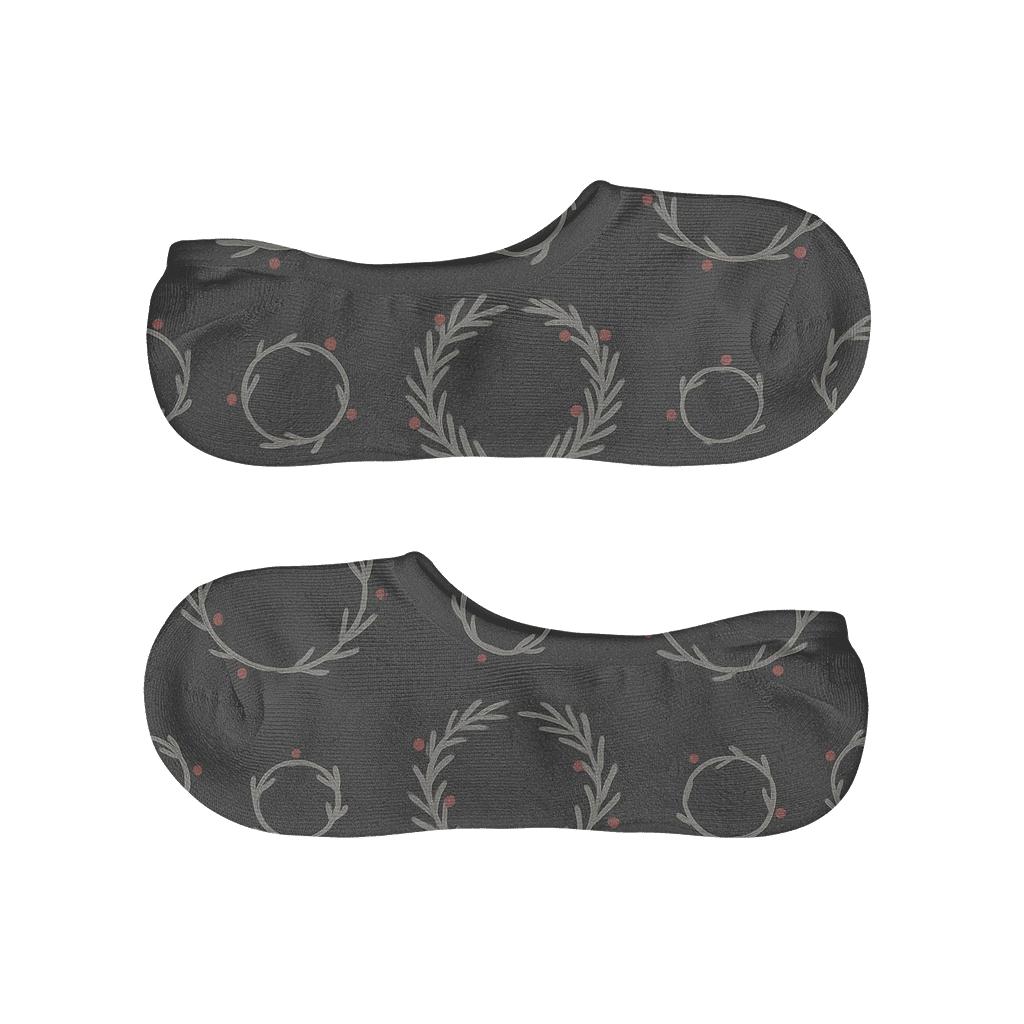 Modern Minimalist Wreath Grade Concentric Array breathable seamless no-show sockscustom no-show socks