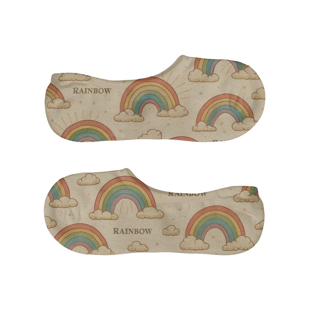 Vintage Rainbow Field Guide Tile On Ivory Paper trendy no-show sock styles