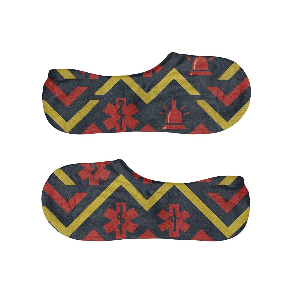 Paramedic Chevron Siren Stripe Repeat soft cotton no-show socks