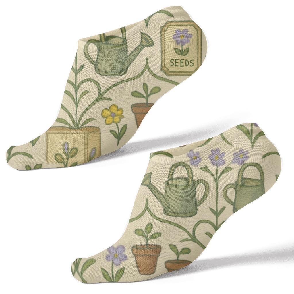 Trellis Band Gardener Pattern Study custom ankle socks