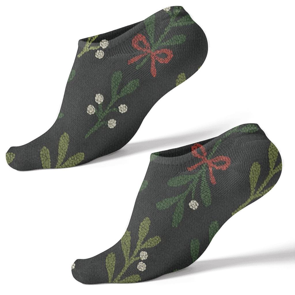Knitted Garland Bands With Mistletoe Rhythm soft everyday ankle socks