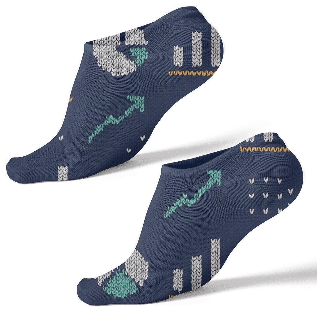 Knitted Illusion Chart Lattice Data Analyst Pattern soft everyday ankle socks