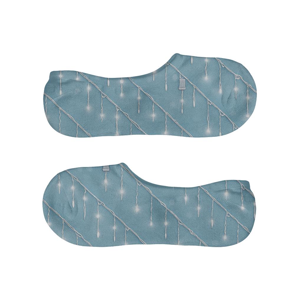Icicle Light Diagonal Frost Rows anti-slip no-show socks