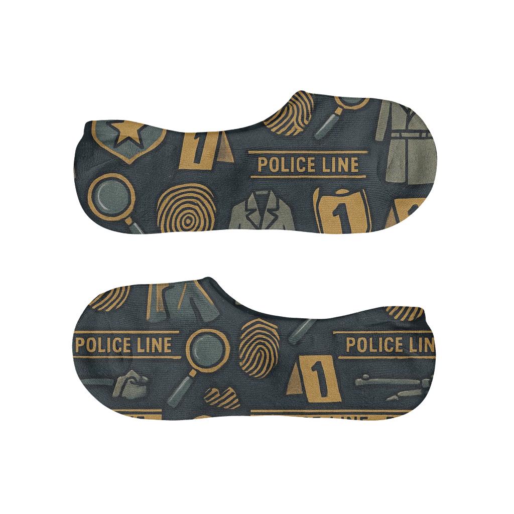 Detective Poster Tiles Police Detective Edition designer printed no-show socks