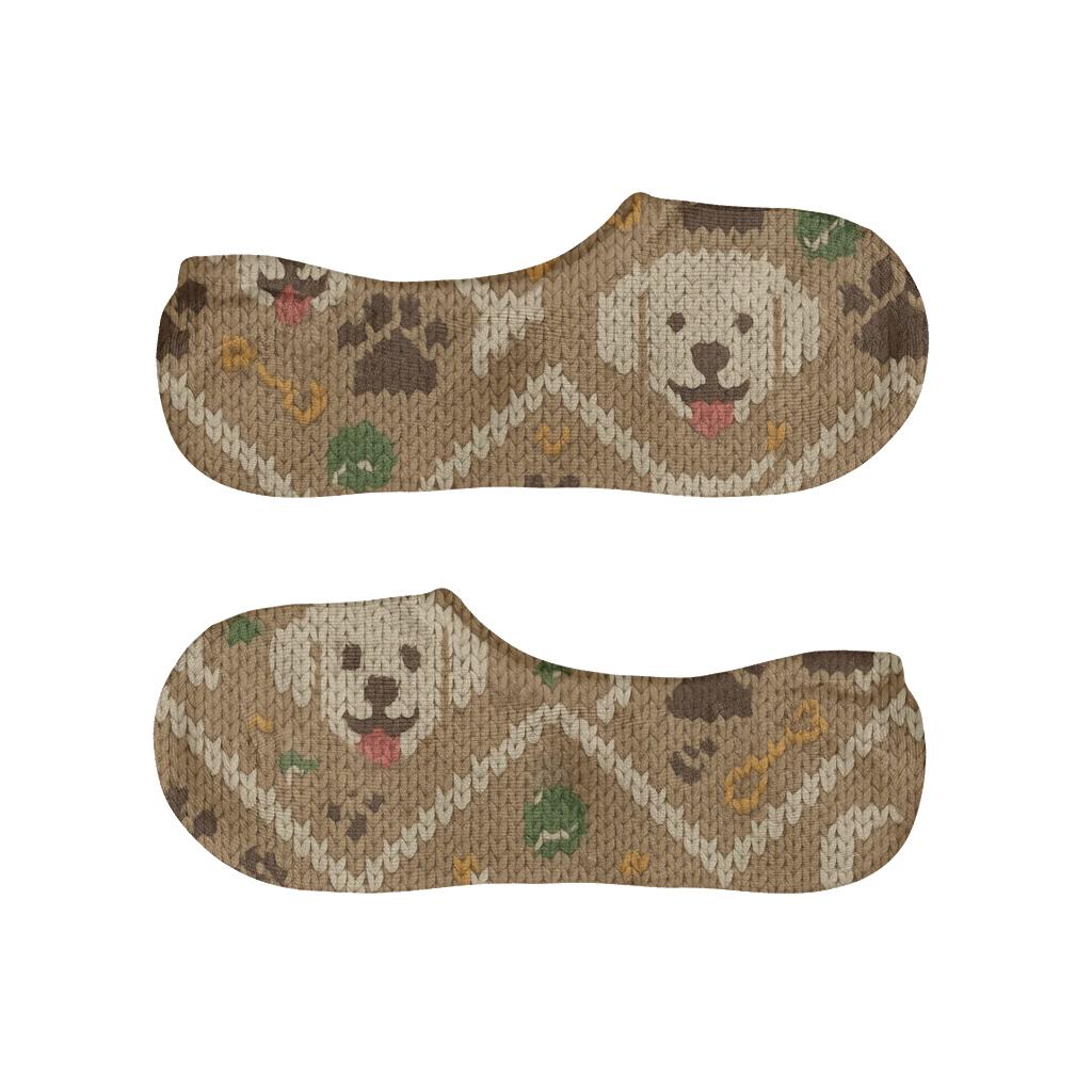 Knitted Illusion Labrador Retriever Park Chevron breathable no-show socks