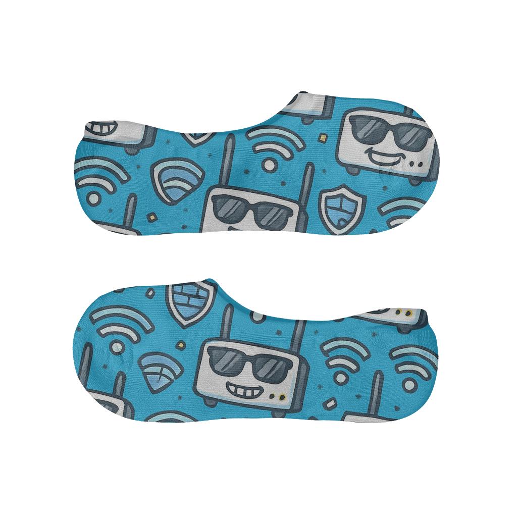 Network Administrator Grid Of Sunglass Routers anti-slip no-show socks