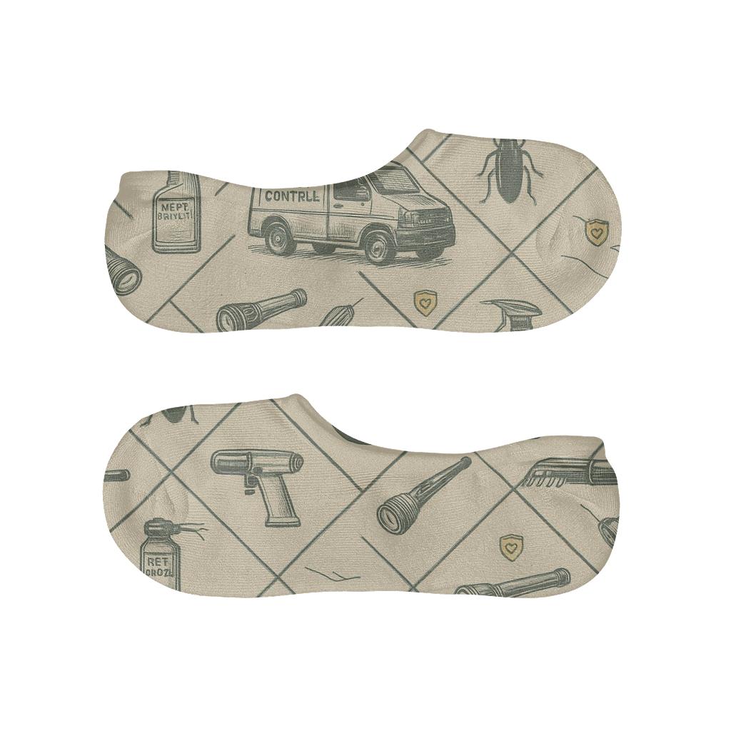 Service Van Medallions For Pest Control Technician designer print no-show socks